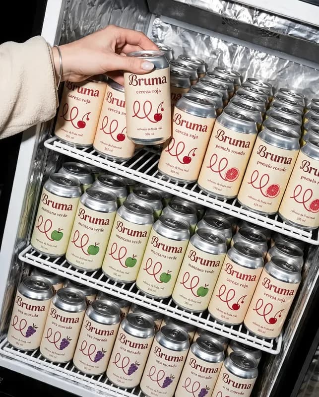 Nevera llena de latas de refresco