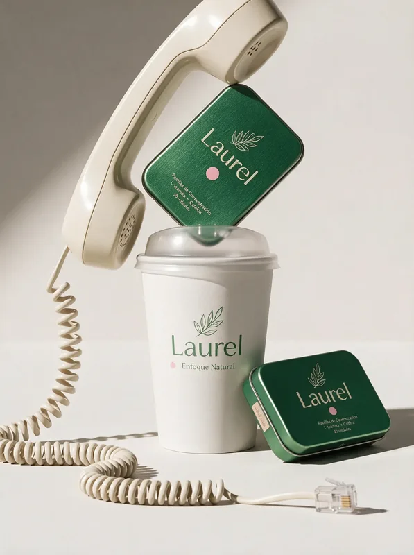 Dispositivo con teléfono retro y vaso